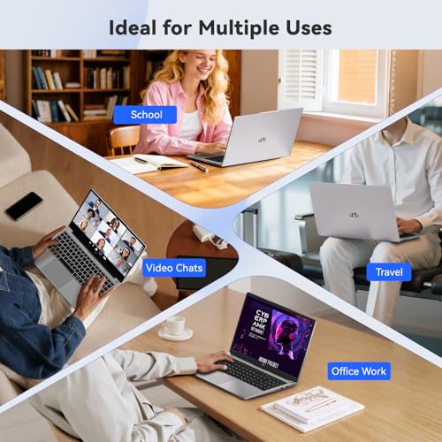 NIMO 15.6" FHD IPS Laptop, Intel Core i3-1215U (Beats i5-1135G7 Class), 16GB RAM, 512GB SSD, Windows 11 Home, Wi-Fi 6, Backlit Keyboard, Fingerprint, USB-C 65W Fast Charge, Bluetooth 5.2, 180° View - color: Silver, style: 16GB RAM | 512GB SSD