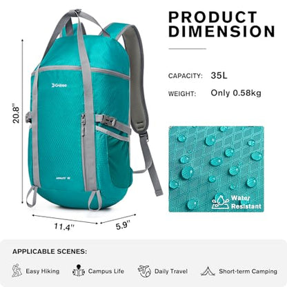 G4Free 35L Travel Daypack Waterproof Hiking Backpack for Camping Outdoor Sports Men Women