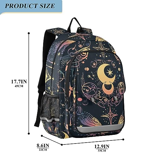 ALAZA Moon Stars Alchemy Witch Laptop Backpack Purse for Women Men Travel Bag Casual Daypack with Compartment & Multiple Pockets - color: Alchemy