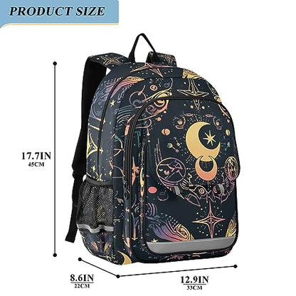 ALAZA Moon Stars Alchemy Witch Laptop Backpack Purse for Women Men Travel Bag Casual Daypack with Compartment & Multiple Pockets - color: Alchemy