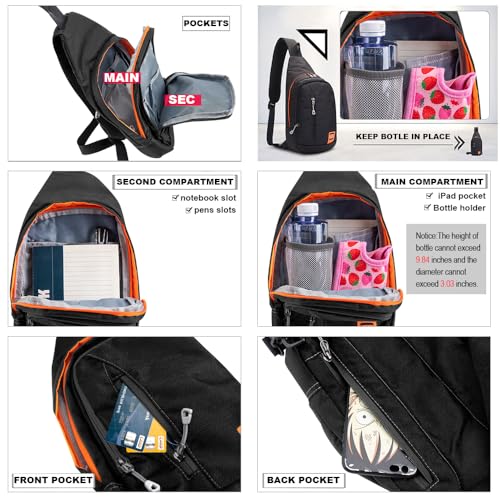 Peicees Small Sling Backpack Waterproof Unisex Shoulder Bag Chest Crossbody Daypack - color: 2_dark Blue, size: Small
