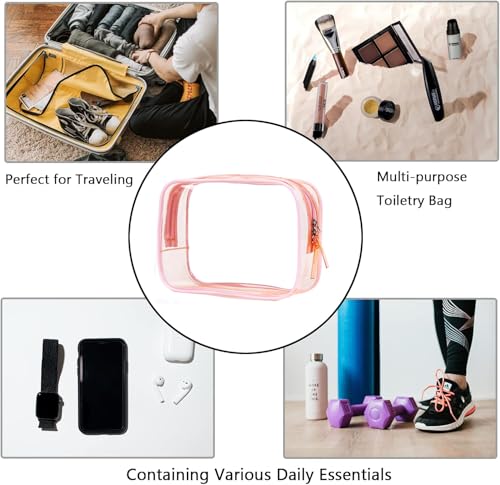 Buminee Clear Pouch, Makeup Bag, 6.6"" x2.3 x4.7 TSA Approved Toiletry Bag, Clear Travel Bags for Toiletries, Cosmetic Bag for Women-1 Pack Sky Blue - color: blue-1 pc