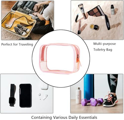 Buminee Clear Pouch, Makeup Bag, 6.6"" x2.3 x4.7 TSA Approved Toiletry Bag, Clear Travel Bags for Toiletries, Cosmetic Bag for Women-1 Pack Sky Blue - color: blue-1 pc