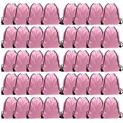 GoodtoU Drawstring Bags Bulk 48 Pcs Drawstring Backpack Gym Drawstring Bags Pink String Backpack for Women - color: Pink