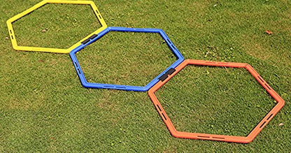 Hexagon Agility Ring Training Circle Ring Speed Agility Ladder Physical Training Ring Football Footwork Trainer Hurdles Agility Ladder Fitness Equipment Multicolor Training Ring 3Pcs - color: red