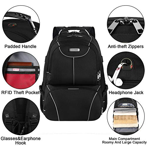 VECKUSON Lunch Bag Backpack, Insulated Cooler Lunch Box Backpack, Extra Large Travel Laptop Backpack TSA Friendly RFID Computer College bag for Women Men Fits 17.3 Inch Laptop - color: Gray-rfid