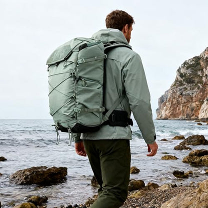 LEOFOTO 35L Camera Backpack for Photographer, Lightweight Waterproof Travel Camera Bag for Camera/Drone/15.6" Laptop, Photopraphy Bag with Side Access & Rain Cover, Tripod Compatible, 2.95KG (GREEN) - color: 35lbag+large Insert-green