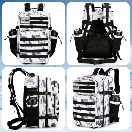 Lovelinks21 45L Tactical Assault Backpack 3 day assault pack with Molle Waterproof backpack Rucksack for Tactical Backpacks (BlackWhite Camo) - color: Blackwhite Camo