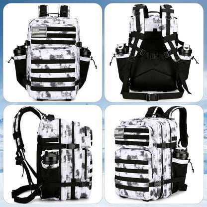 Lovelinks21 45L Tactical Assault Backpack 3 day assault pack with Molle Waterproof backpack Rucksack for Tactical Backpacks (BlackWhite Camo) - color: Blackwhite Camo