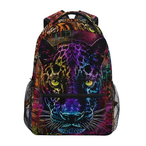 ALAZA Panther Leopard Animal Print Large Backpack for Kids Boys Girls Student Personalized Laptop iPad Tablet Travel School Bag with Multiple Pockets - color: Panther
