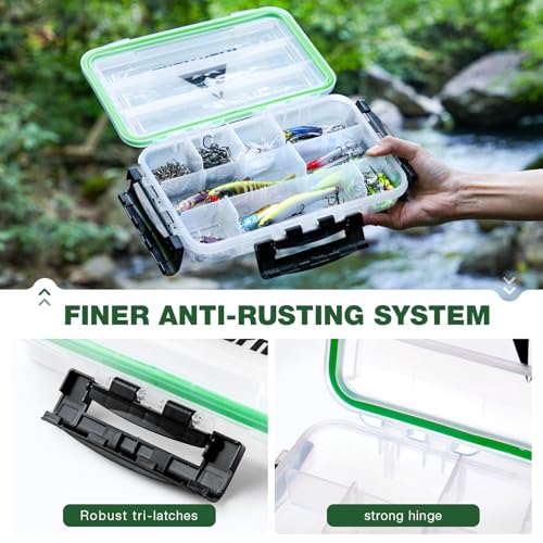 Ghosthorn Fishing Tackle Box, Waterproof 3600 and 3700 Tackle Trays, Plastic Tackle Box Organizer with Removable Dividers Storage Lure Box for Lures 1 Pack (3600 * 1) - style: 3600*1