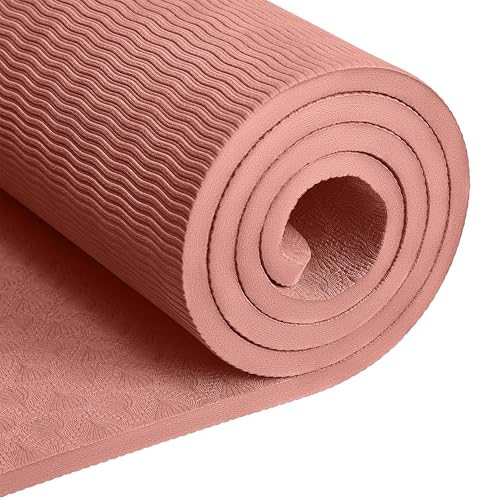 Retrospec Zuma Yoga Mat | 1/2 Inch Thick Non Slip Workout Mat | TPE Exercise Mat for Yoga, Pilates & Stretching | 72x24in - color: Rose
