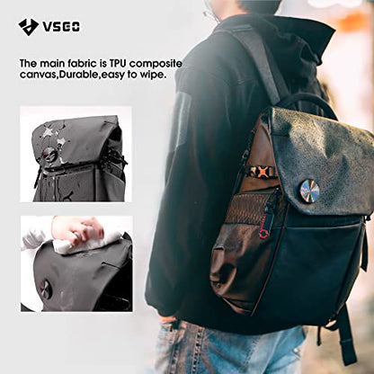 VSGO 20L Professional Camera Backpack for DSLR/SLR, Compatible with Sony Canon Nikon Cameras, DJI RSC2 Gimbals, Tripod, 15.6" Laptop, Lenses & Accessories – Waterproof TPU Canvas, Travel & Outdoor Use - size: 20L