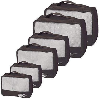 Packing Cubes Set Travel Luggage Organizers Suitcase Lightweight Accessories Black - color: Black