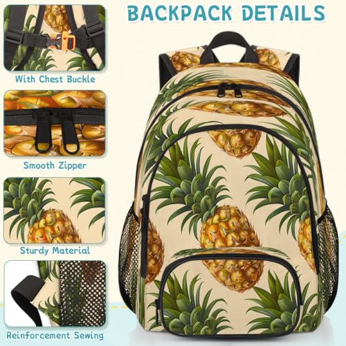 Pineapple Laptop Backpack for Women Men, 18.3 Inch Travel Work Backpacks, Fruit Waterproof Computer Casual Daypack Nurse Teacher Bags - color: Multicolor 15