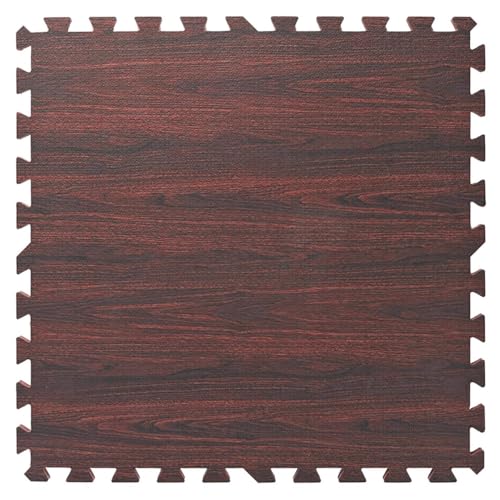 100 Sq. Ft 3/8 Inch Thick Printed Foam Tiles Interlocking Foam Mat, Dark Wood Oak Grain Style - (24" x 24", 25 pcs), Protective Flooring for Home, Exercise or Trade Show - color: Dark Oak