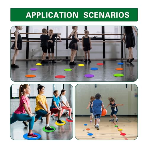 Spot Markers 4 Inch 9 Inch Non Slip Rubber Floor Markers Flat Field Cones Poly Dots for Soccer Basketball Sports Speed Agility Training and Drills - style: 9inch 18pcs