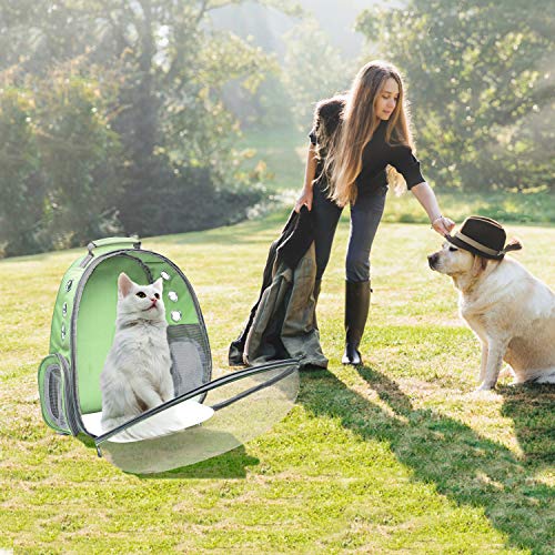 Henkelion Travel Backpack Bubble Carrying Bag for Small Medium Dogs Cats, Space Capsule Pet Carrier Dog for Hiking, Airline Approved - Green - color: Green