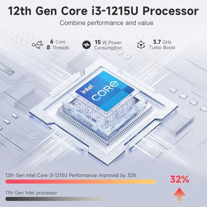 NIMO 15.6" FHD IPS Laptop, Intel Core i3-1215U (Beats i5-1135G7 Class), 16GB RAM, 512GB SSD, Windows 11 Home, Wi-Fi 6, Backlit Keyboard, Fingerprint, USB-C 65W Fast Charge, Bluetooth 5.2, 180° View - color: Silver, style: 16GB RAM | 512GB SSD