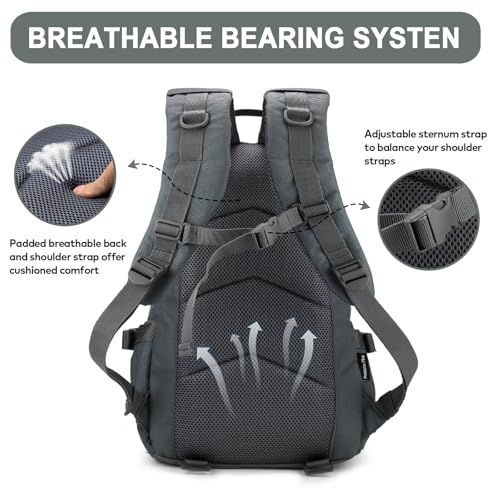 25L Hiking Backpack Small Tactical Backpack Daypack Camping Trekking Hunting Molle Pack for Men Women, Grey - color: Grey