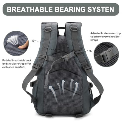 25L Hiking Backpack Small Tactical Backpack Daypack Camping Trekking Hunting Molle Pack for Men Women, Grey - color: Grey