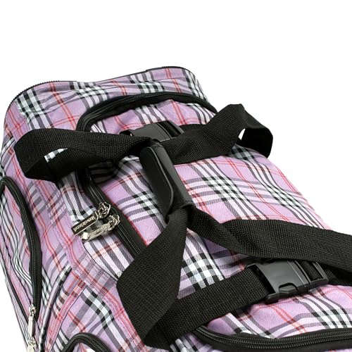 Rockland Rolling Duffel Bag, Black, 22" - color: PINKCROS, size: 22"