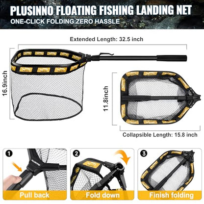 PLUSINNO Fishing Gear,Fishing Backpack with Floating Fishing Net,Tackle Boxes,Waterproof Fishing Tackle Bag,Fishing Gifts for Men - color: Khaki Camo Backpack With Fishing Net