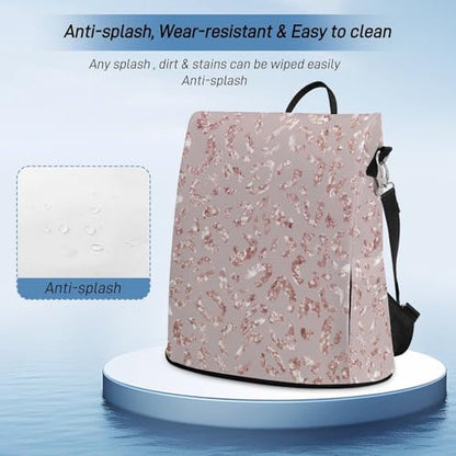 Leopard Print Pink Backpack Purse for Women Anti-Theft Bag Fashion Bags Ladies Shoulder Travel Bag - color: Leopard Print Pink, size: No Custom