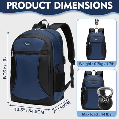 School Backpack for Middle School Teen Boys Bookbag Big Kids 16-18 10-12 10-13 12-14 14-16 Years Old Knaksack Mochila Escolar Para Niños Teenager Youth Schoolbag Senior Year Most Women Men 18" - color: Navy