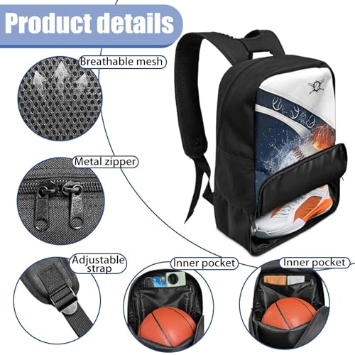 Boxing Dart Lightning Karate Baseball Sport Backpack Shoe Compartment Equipment Bags Gym Teenager Inner Pocket School Ball (Baseball Design) - color: Baseball Design