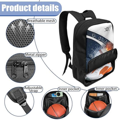 Boxing Dart Lightning Karate Baseball Sport Backpack Shoe Compartment Equipment Bags Gym Teenager Inner Pocket School Ball (Baseball Design) - color: Baseball Design