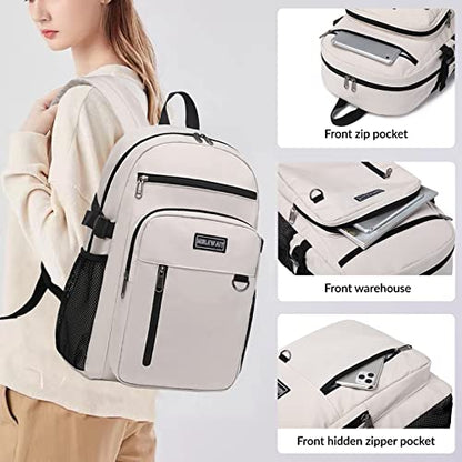 MIRLEWAIY Classical School Backpack Lightweight Bookbag Casual Daypack Travel Work Bag For Teenagers College Girls boys - color: Steel-blue