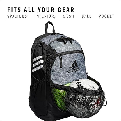 adidas Stadium 4 Soccer Backpack – Team Sports Bag with Ball Pocket, 36L - color: Jersey Onix Grey/3.0