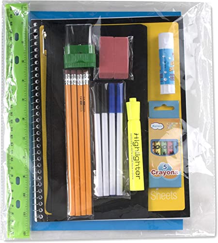 Trail maker Backpack with School Supplies for Kids - 20 Piece Back to School Supplies with 17" Backpack (Black) - color: Black Pack