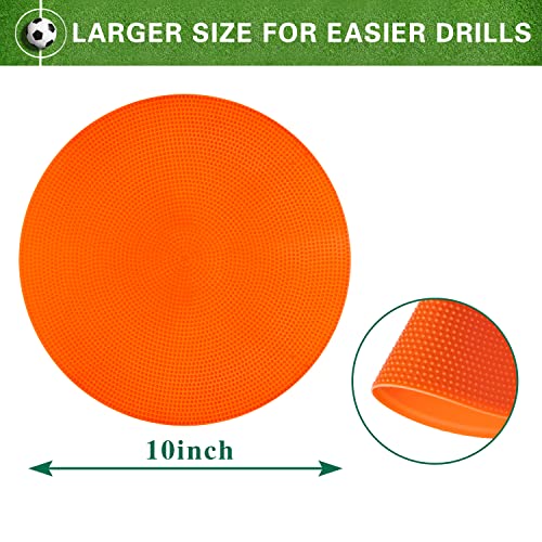 Poly Spot Markers 4inch/9 inch Non-Slip Rubber Agility Markers Flat Field Cones Floor Dots for Football, Soccer, Basketball Training Markers, School Activities, Exercise Drills, Social Distancing - style: 9inch 12Pcs(Red-orange)