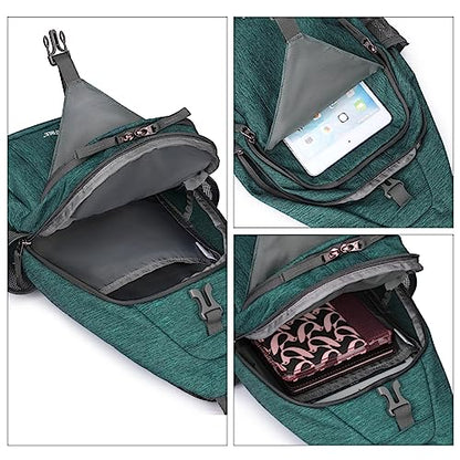 G4Free Sling Bag for Men and Women, RFID Blocking Crossbody Bag, Lightweight Sling Backpack for Travel, Hiking, Walking and Daily Use - color: Dark Green
