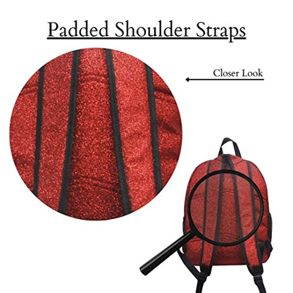 NGIL Canvas School Backpack (Glitter-Red) - color: Glitter-red