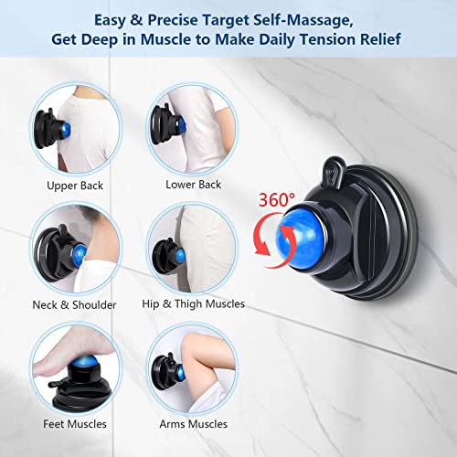 Massage Ball, Mountable Muscle Massage Roller for Pain Relief, Suction Cup Self Back Massager Roller and Trigger Point Massager to Relieve Muscle Knots, Hands-Free - 2 Balls - style: 1 - Pack - Mountable Ball