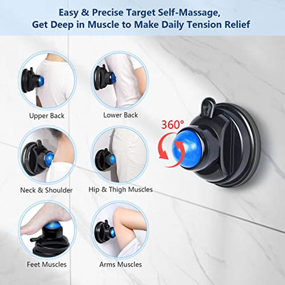 Massage Ball, Mountable Muscle Massage Roller for Pain Relief, Suction Cup Self Back Massager Roller and Trigger Point Massager to Relieve Muscle Knots, Hands-Free - 2 Balls - style: 1 - Pack - Mountable Ball