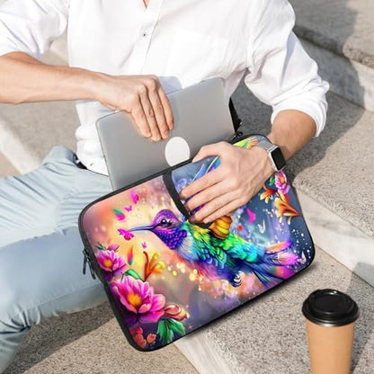14 15 15.4 15.6 inch Laptop Handle Bag Computer Bag, Pouch Holder Notebook Sleeve Cover Soft Case Compatible for Dell,Lenovo,Toshiba HP, Asus Notebook-Colorful Hummingbirds - color: Colorful Hummingbirds
