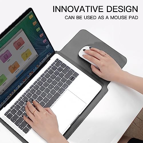 Laptop Sleeve Bag Compatible with MacBook 12 A1534/Air 11 13 M1 A2337/Pro 13 A2338, 11.6-12.3 Acer Chromebook/HP Stream/ASUS/Surface Pro 8/7/6/X/5/4/3, PU Bag with Small Case, Grey - color: Gray, size: 12-13.3 inch