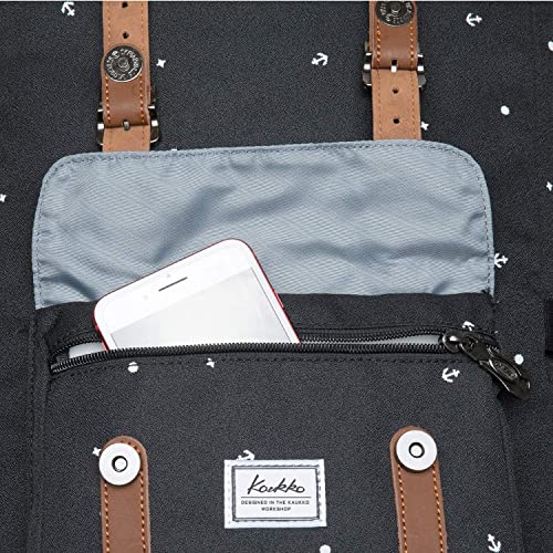 KAUKKO Laptop Outdoor Backpack Traveling Daypack Hiking Rucksack Large Capacity Bag Fits 15.6"(5-12-BLACK) - color: P12-black