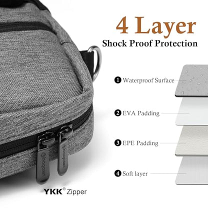 bagasin 17 17.3 inch Laptop Computer PC Shoulder Bag Carrying Case, Water-Repellent Fabric Briefcase, Lightweight Toploader, Business Casual or School - color: Grey, size: 17-17.3