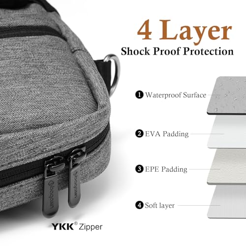 bagasin 15 15.6 16 inch Laptop Computer PC Shoulder Bag Carrying Case, Water-Repellent Fabric Briefcase, Lightweight Toploader, Business Casual or School - color: Grey, size: 15-16