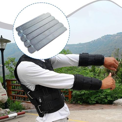 Weighted Vest Plates 10Pcs Set with Leg Guards - Adjustable Alloy Steel Blocks for Cardio Workouts- X-Large