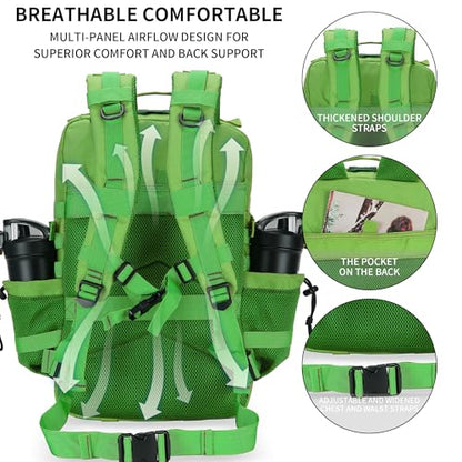 Military Tactical Backpack 45L/25L 3 Day Assault Pack Molle Daypack Hiking Backpack for Men and Women - color: Green, size: 45L