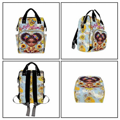 Custom Diaper Bag with Name,Personalized Diaper Bag Backpack &Insulated Water Bottle Mother Gift,Custom Monogram Baby Travel Bag Nursing Diaper Mommy Backpack with Adjustable Shoulder Straps Nappy Bag - color: Design 20