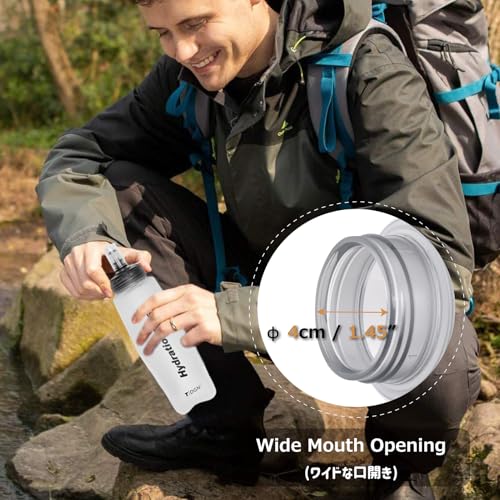 Azarxis TPU Soft Flask Collapsible Water Bottle Running Folding Gel Water Reservoir Handheld for Hydration Pack Hiking Cycling Climbing Jogging Marathon Trail Race - color: #04 Blue - 500ml - 2-pack