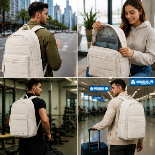 Reebok Backpack - Multipurpose Lightweight Carry On Everyday Laptop Gym Travel Commuter Backpack, Skyler Pumice Stone - color: Skyler Pumice Stone