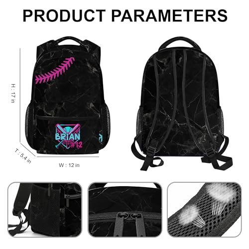 Personalized Baseball Drip Backpack, Blue Ice Cream Print Travel Bag, Multi Pocket Everyday Backpack (#8) - color: #8